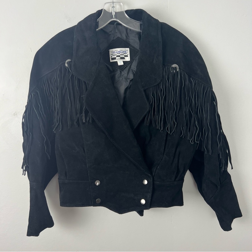 Vintage Conch Shells Suede Leather Fringe Jacket - Picture 4 of 9